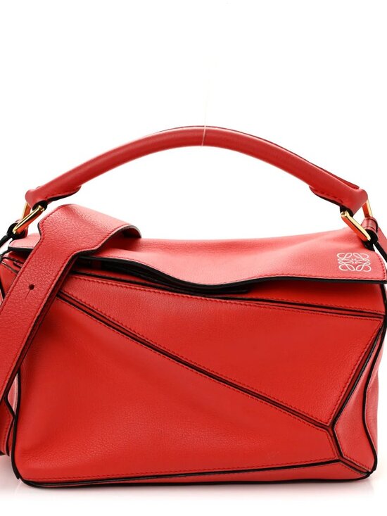 Loewe Handbags - Loewe Calfskin Puzzle Bag Scarlet Shoulder Bag Crossbody